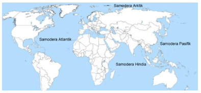 Pada peta nomor soal 1, menggambarkan letak benua-benua di dunia