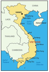 Di sebelah timur dan selatan negara Vietnam berbatasan dengan ….