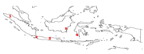 Pada peta di atas ini Kerajaan Banjar, Makasar dan Banten