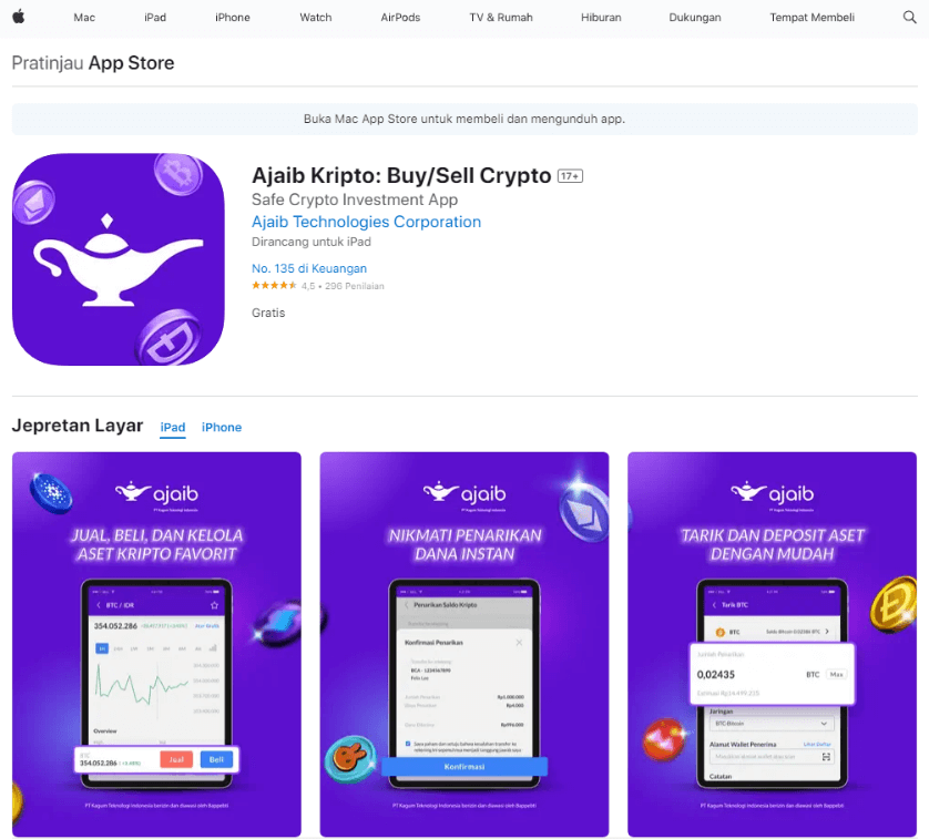 Download Ajaib Kripto di app store